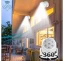 PRIISF LED Außen-Wandleuchte mit Bewegungsmelder Weiß 360° Drehbar Bild 1
