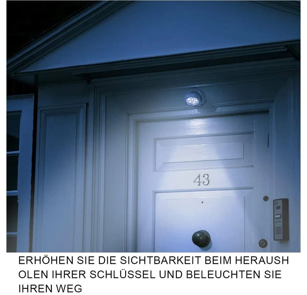 PRIISF LED Außen-Wandleuchte mit Bewegungsmelder Weiß 360° Drehbar - Bild 5
