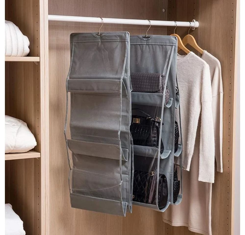 PRIISF Hängeregal Aufbewahrungsbox mit 6 oder 8 Taschen Grau/Schwarz - Bild 3