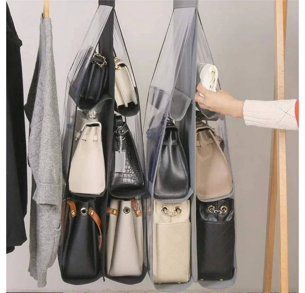 PRIISF Hängeregal Aufbewahrungsbox mit 6 oder 8 Taschen Grau/Schwarz - Bild 5