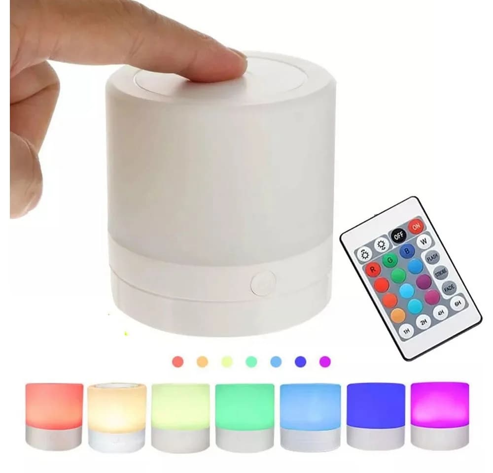 PRIISF LED Tischleuchte LED Nachtlicht Akku Nachttischlampe Kabellos USB Wiederaufladbar Nachtlampe 7 Farbmodi - Bild 3