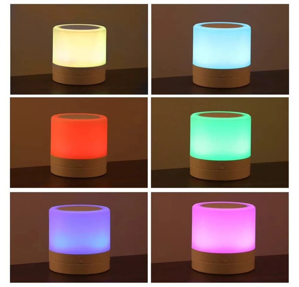 PRIISF LED Tischleuchte LED Nachtlicht Akku Nachttischlampe Kabellos USB Wiederaufladbar Nachtlampe 7 Farbmodi - Bild 5