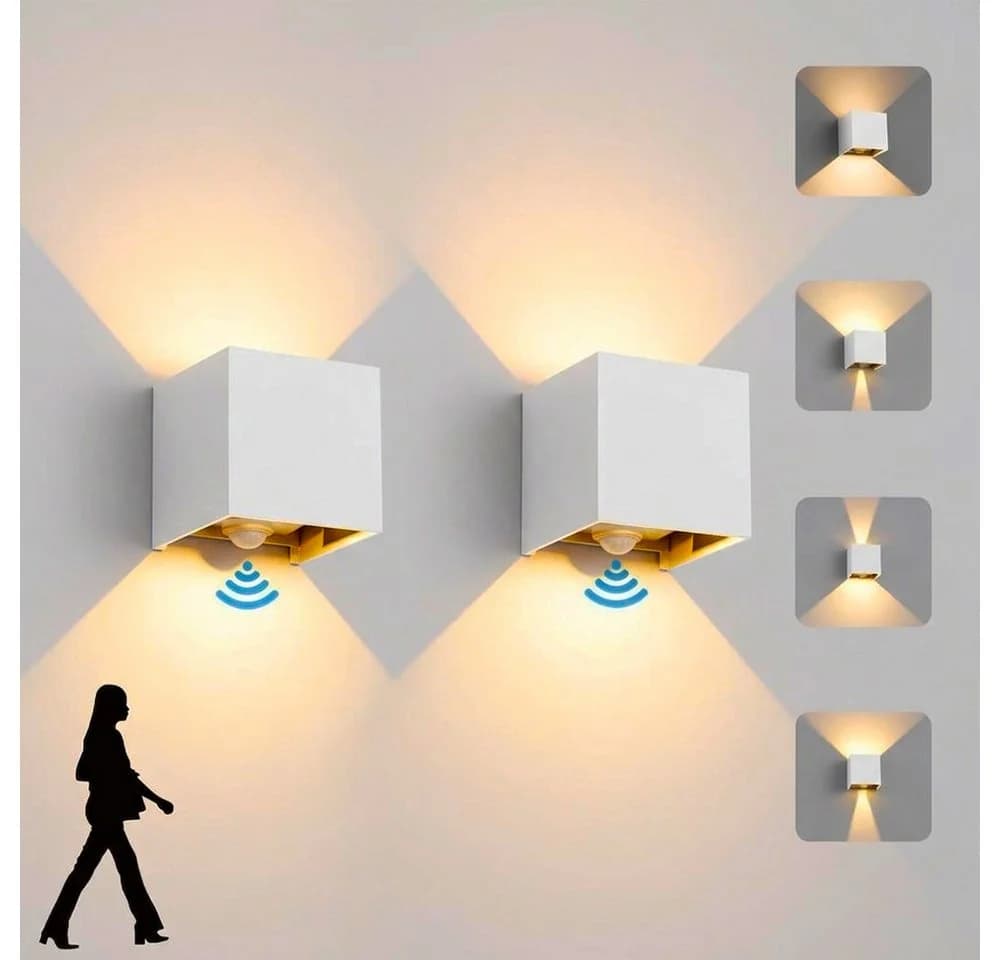 PRIISF Außen-Wandleuchte Cube Würfel LED mit Bewegungsmelder IP65 - Bild 2