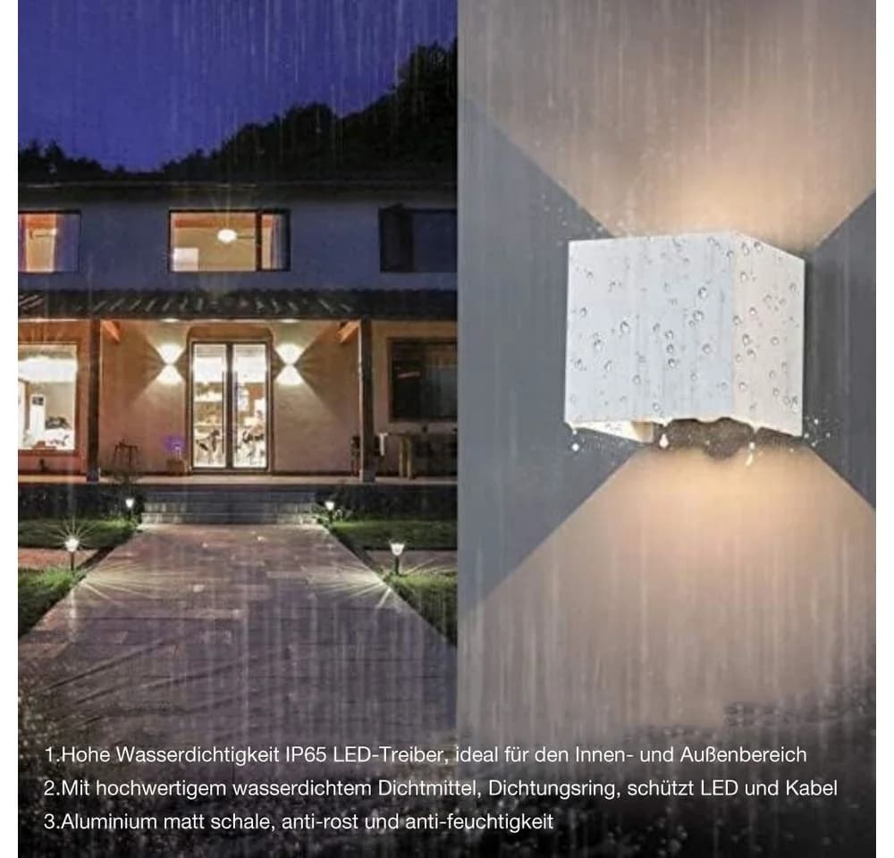 PRIISF Außen-Wandleuchte Cube Würfel LED mit Bewegungsmelder IP65 - Bild 4