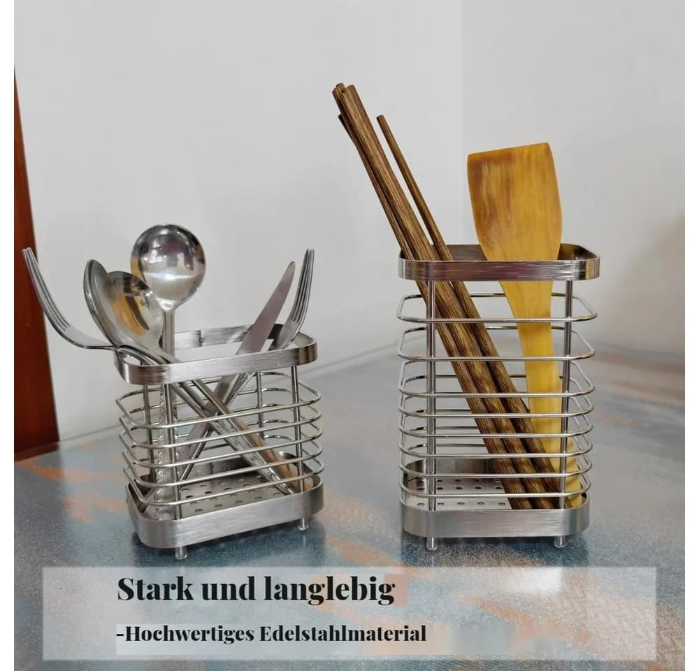 PRIISF Küchenutensilienhalter Edelstahl Silber - Bild 4