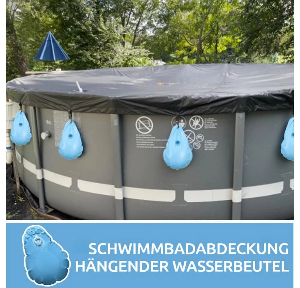 PRIISF Poolabdeckung Gewichte Wassersack 12er Set Hellblau PVC - Bild 5