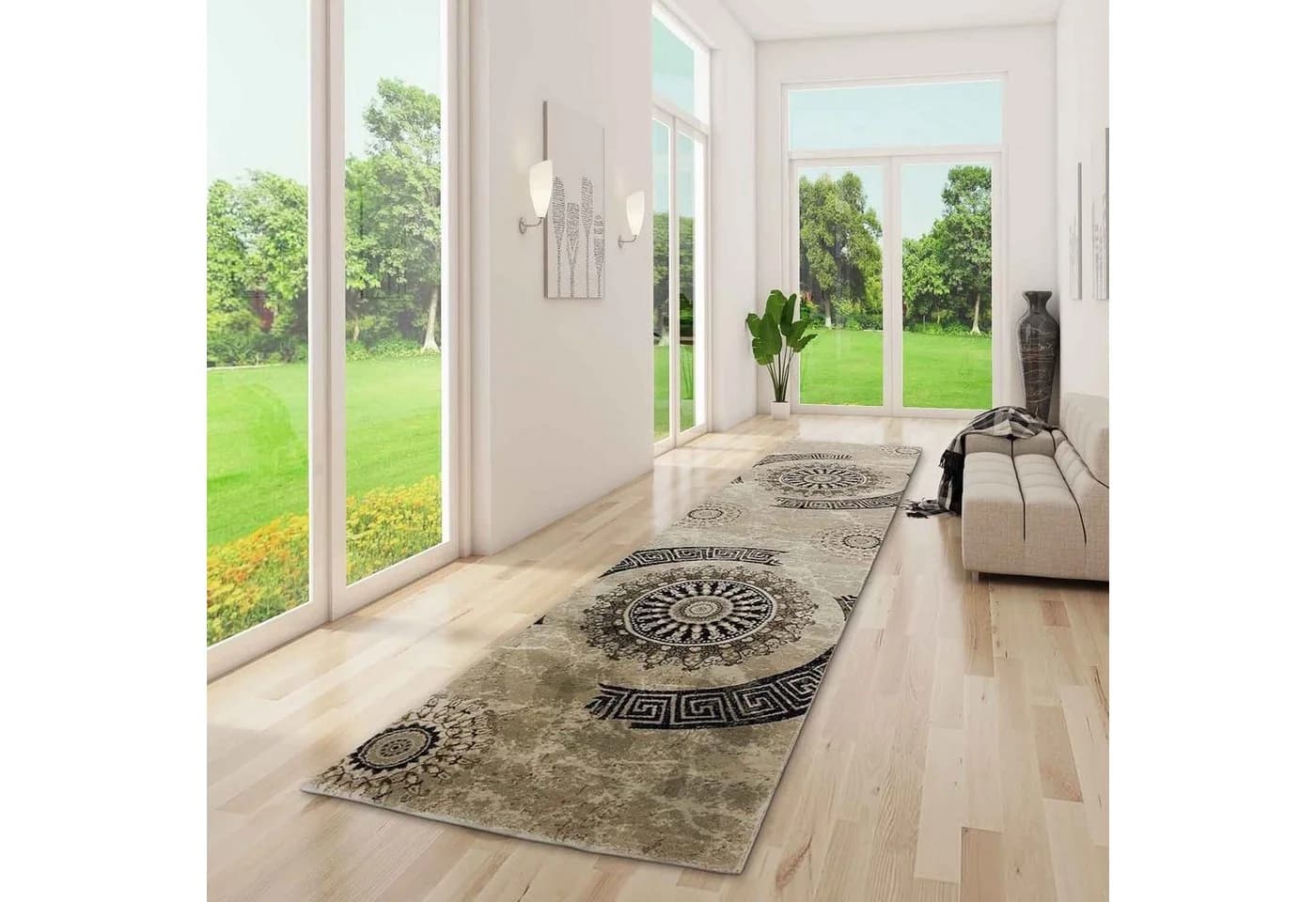 Vimoda Orientteppich Braun Medaillon Design 11mm Florhöhe - Bild 4