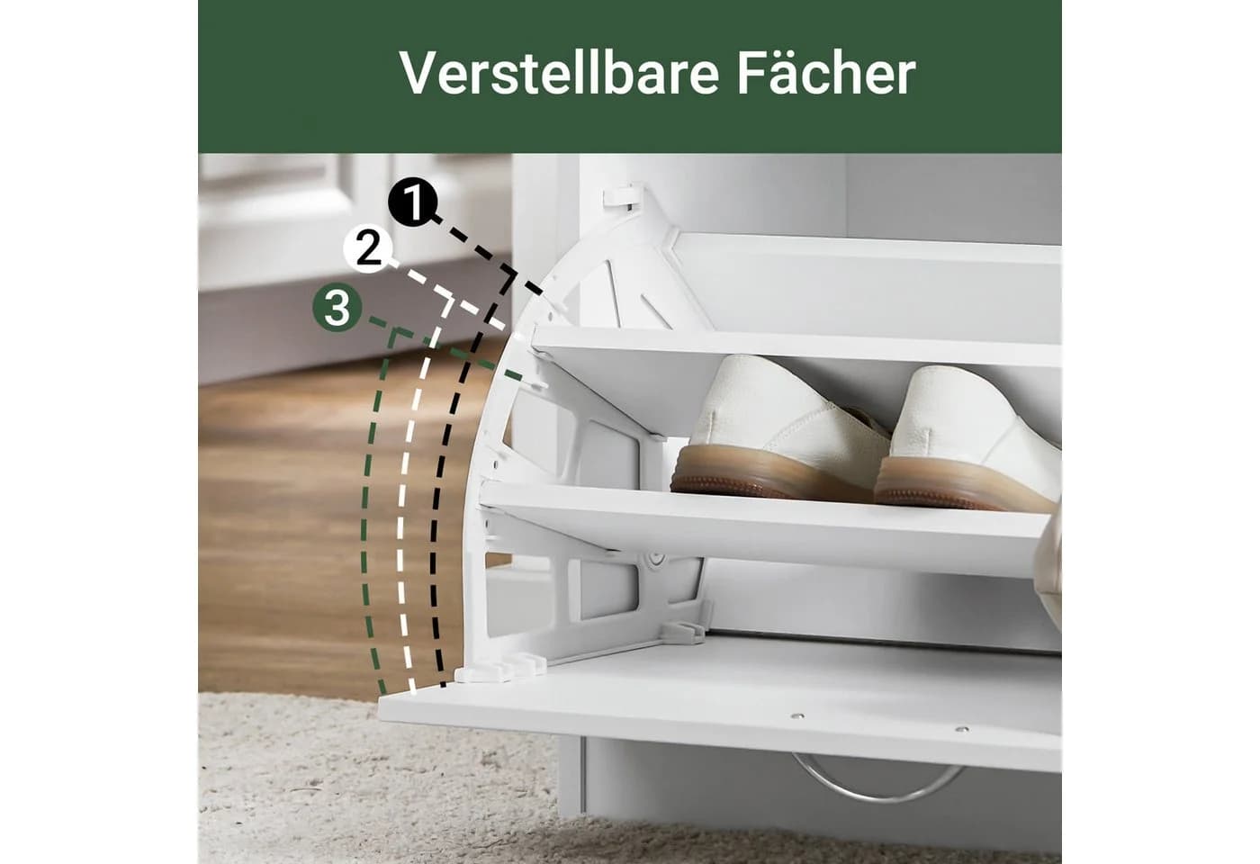 SoBuy Schuhbank FSR16 mit Kissen Weiß/Grau/Schwarz - Bild 3