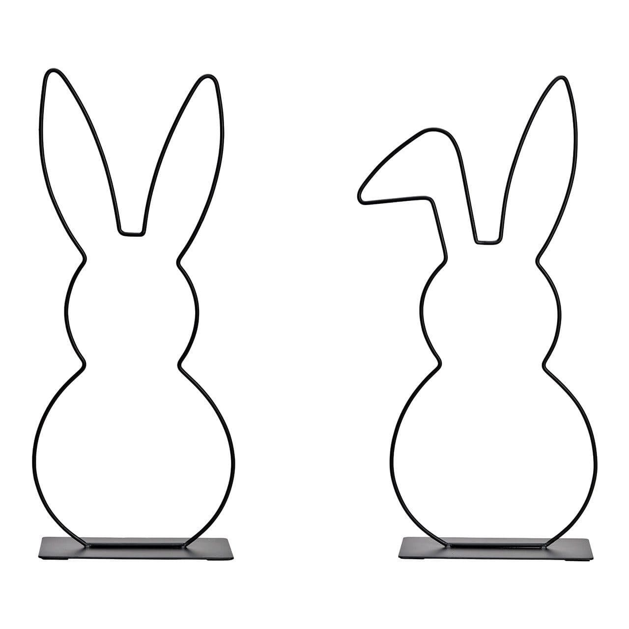 Wurm Osterhase Aufsteller Hase Metall Schwarz 21x50x10 cm