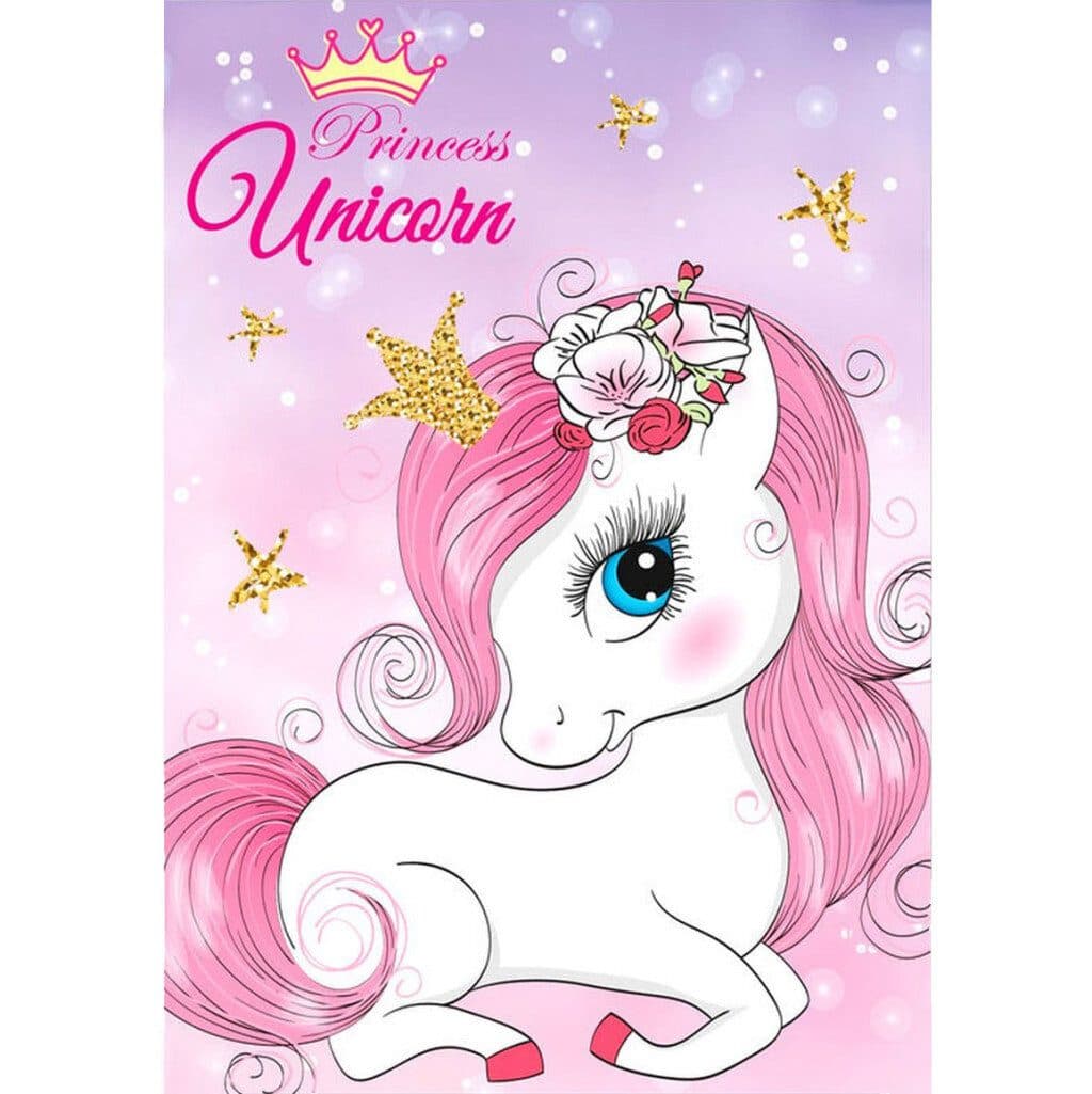 Wohndecke Einhorn Princess Polar-Fleecedecke 100x140cm