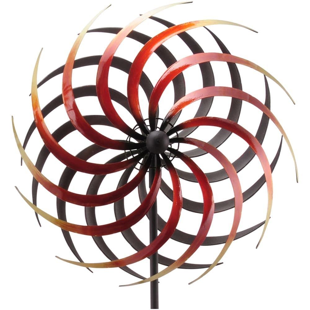 matches21 HOME & HOBBY Windrad Blüte Metall Rot Gelb 180 cm