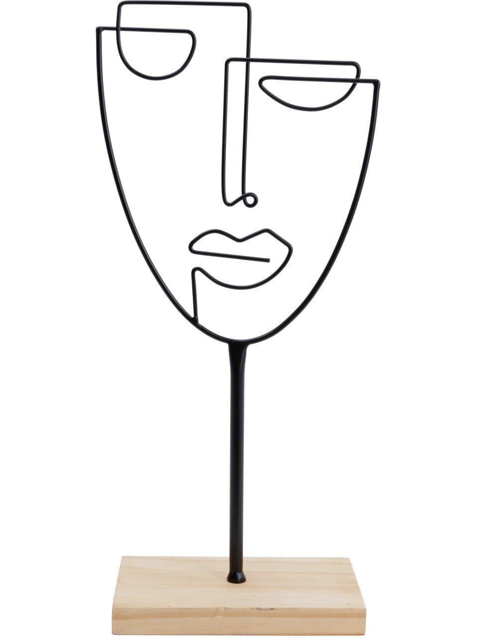 Trend Line Deko Gesicht Metall Schwarz