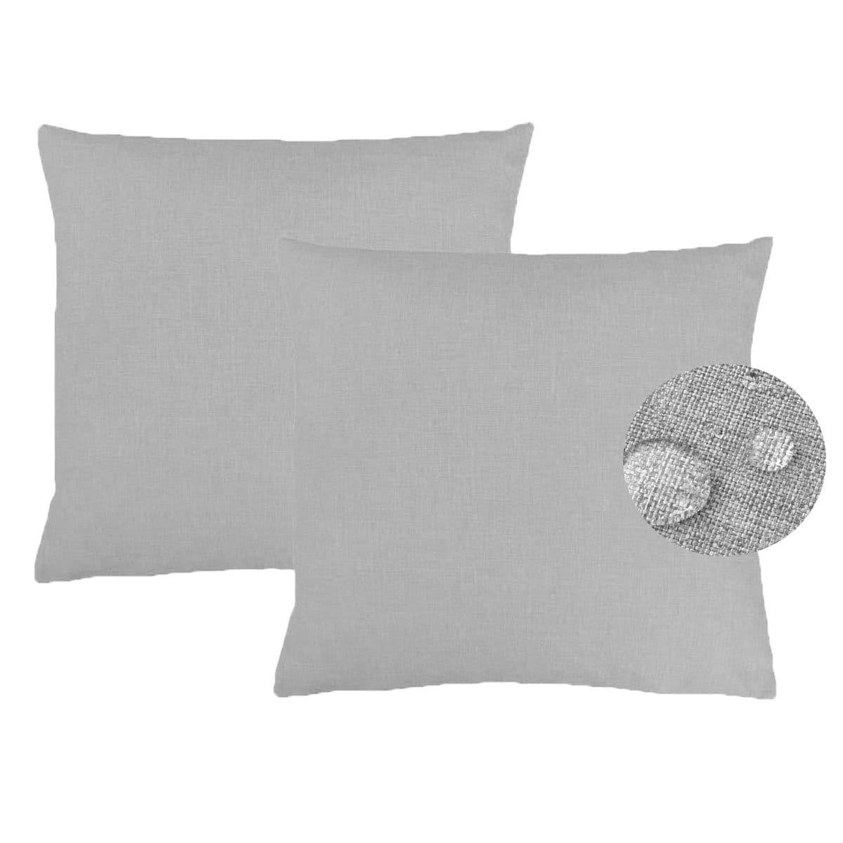 Kissenbezüge 2er Set Leinen Optik Grau Polyester Strapazierfähig