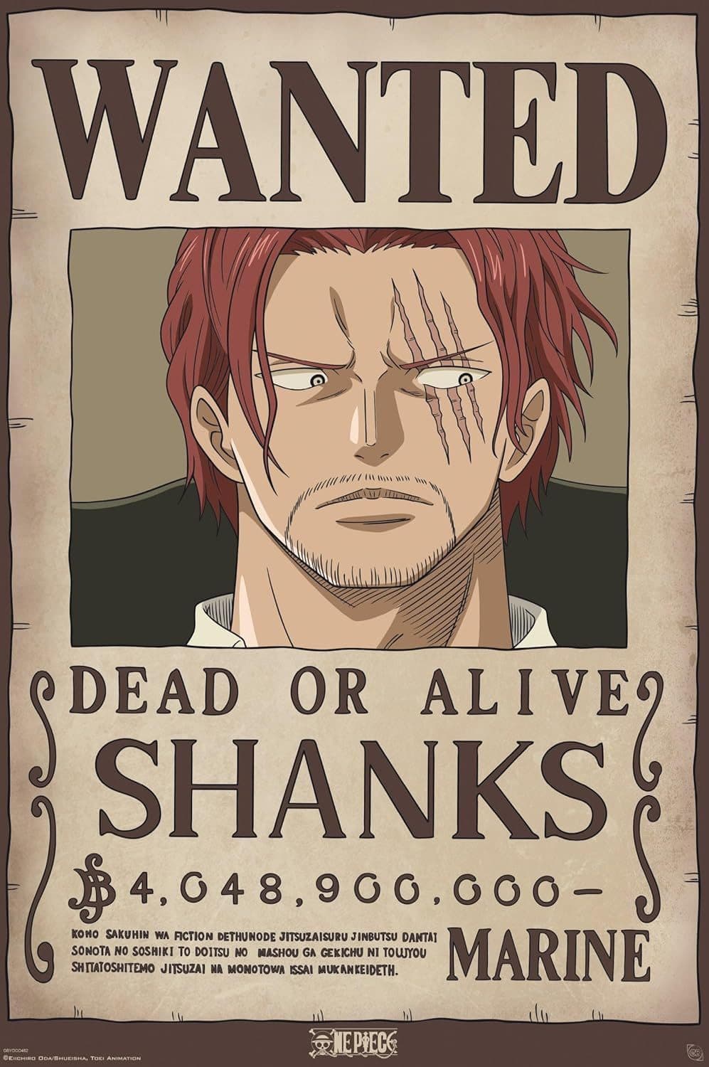 One Piece Poster Wanted Shanks Maxi Poster Bunt