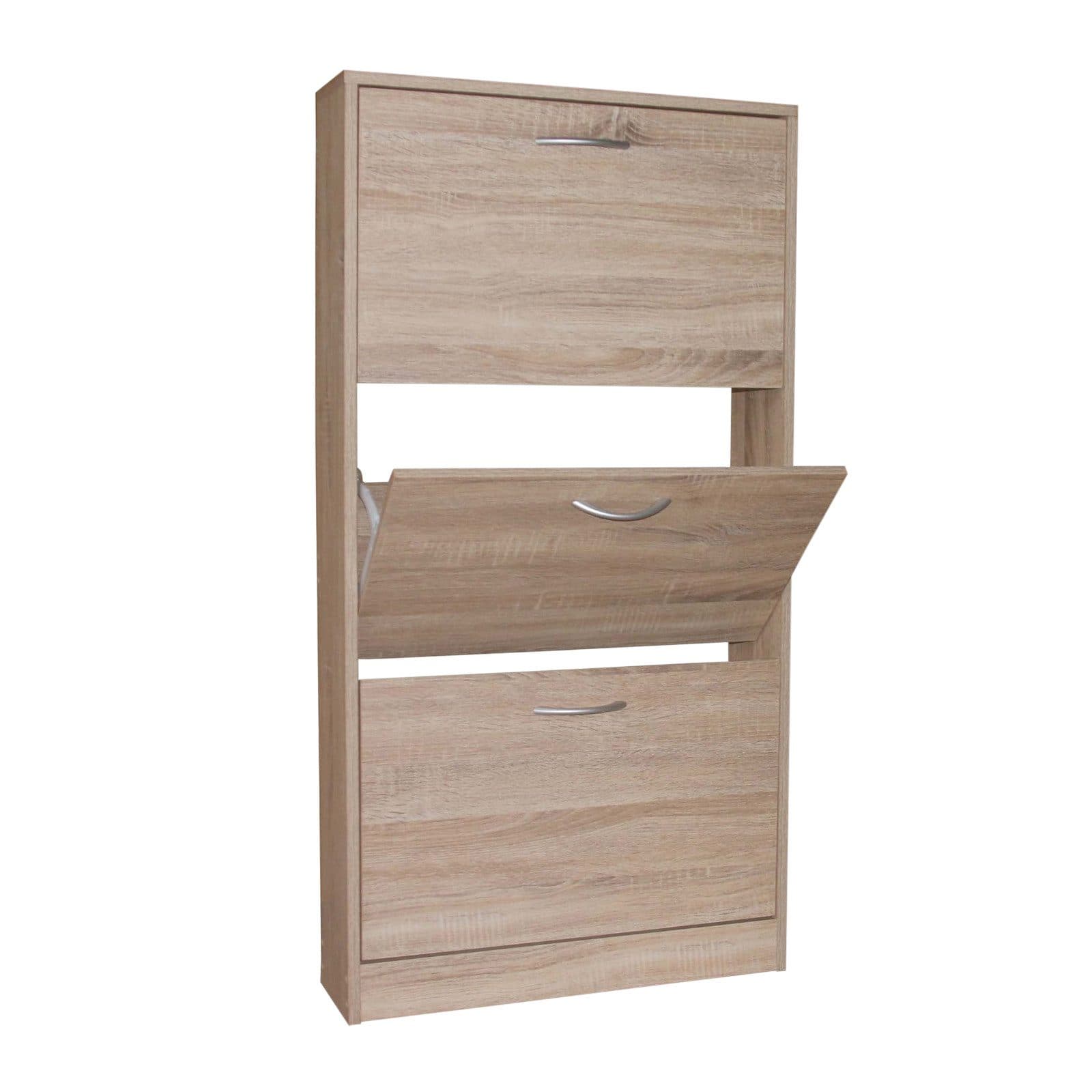 HTI-Line Schuhschrank Thekla 3 Fächer Beige Spanplatte