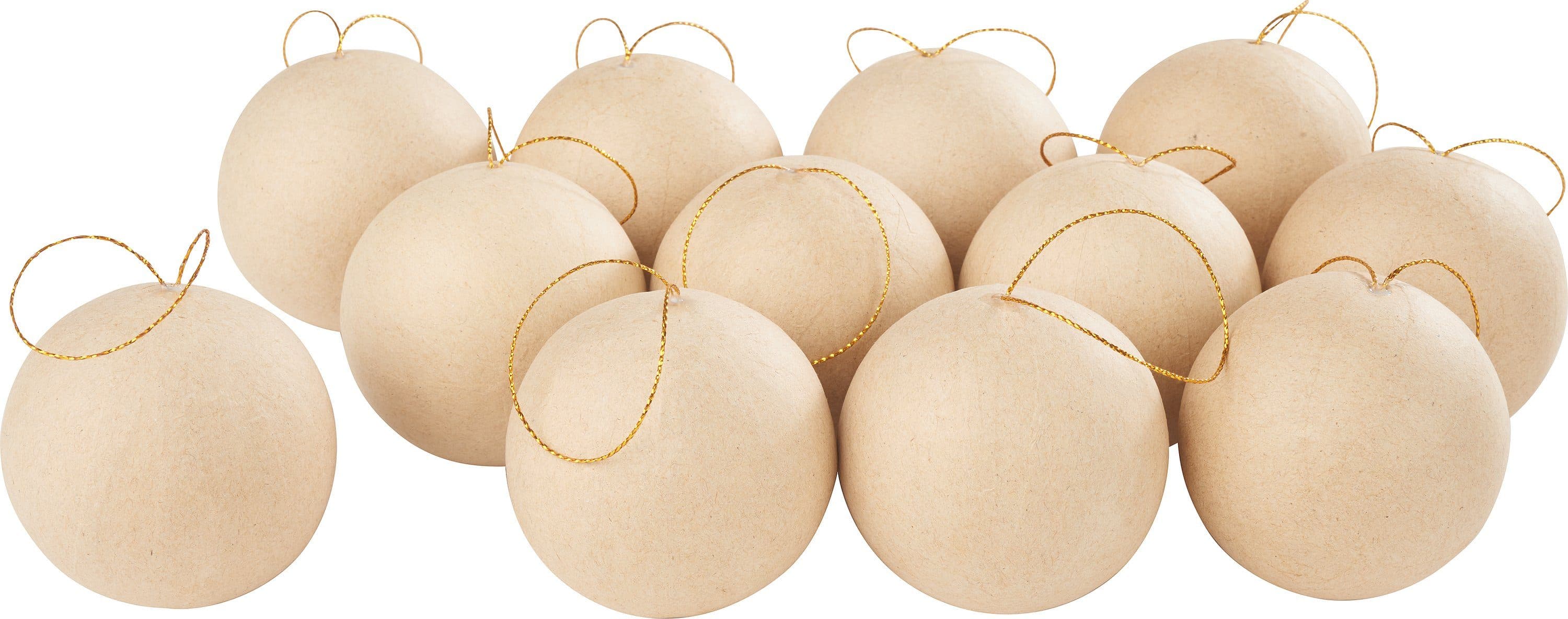VBS Dekokugel Kugeln Pappmaché 12er-Pack Ø 6 cm