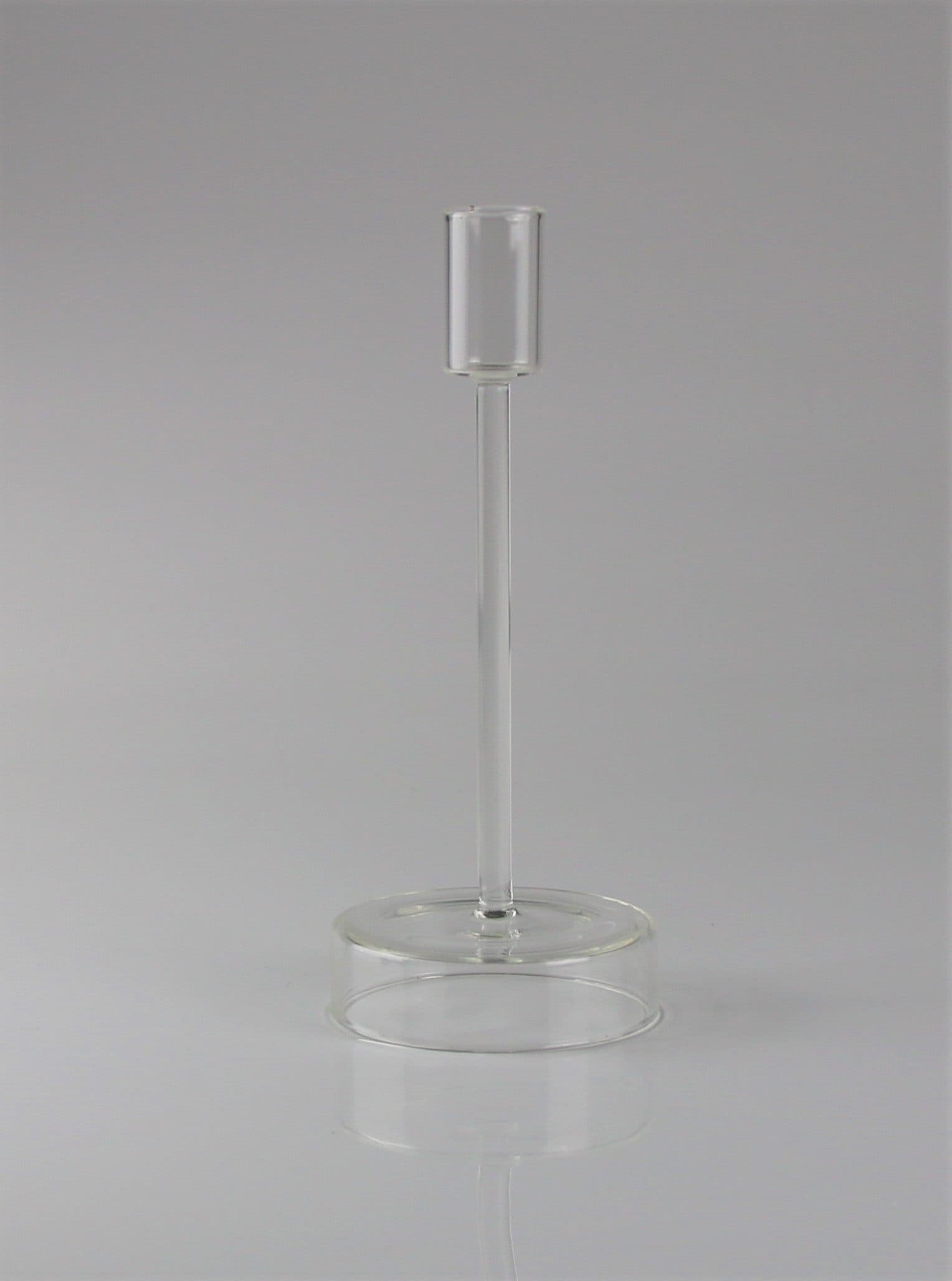 AM Design Kerzenständer aus klarem Glas transparent
