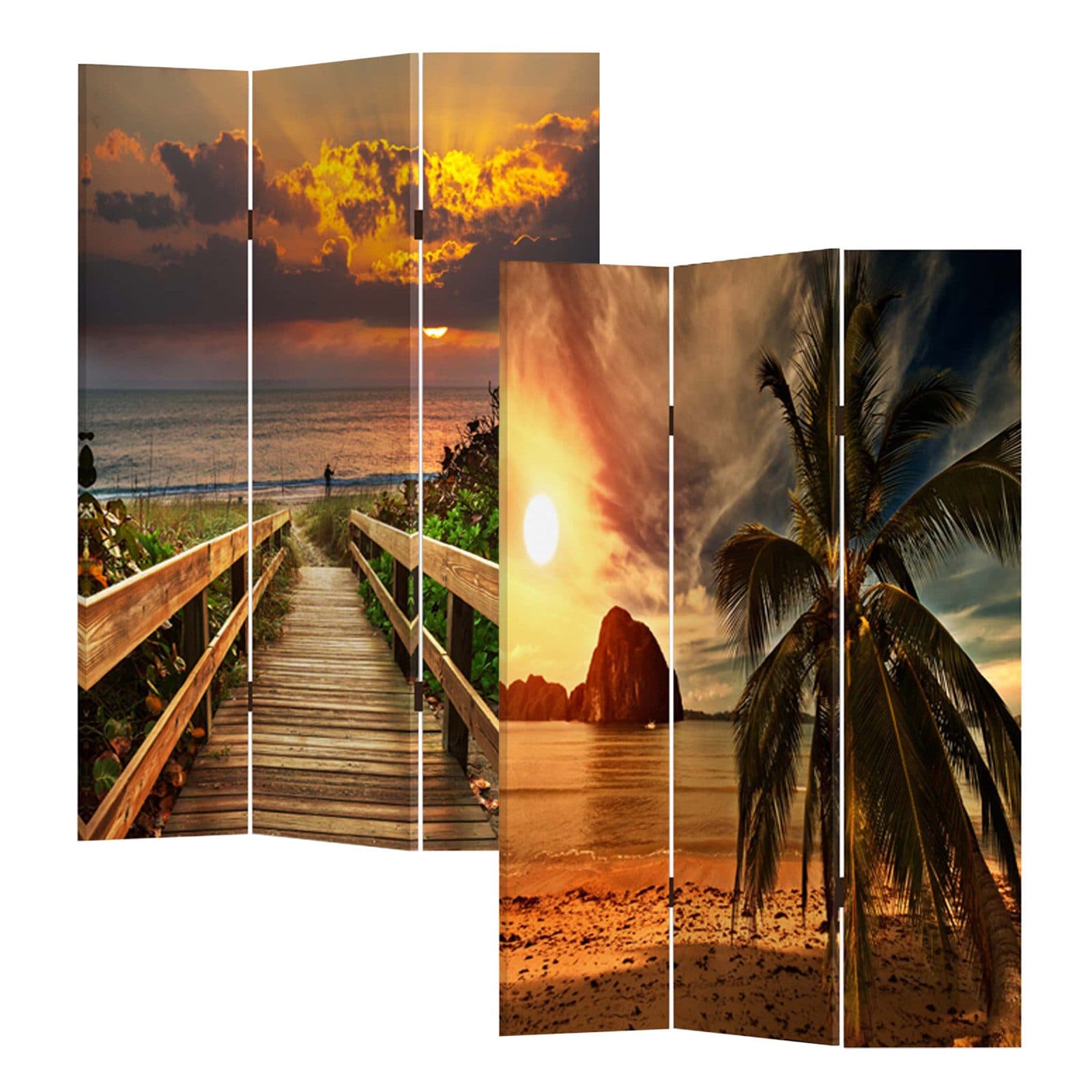 HTI-Line Paravent Romantik Raumteiler Sichtschutz 3-teilig