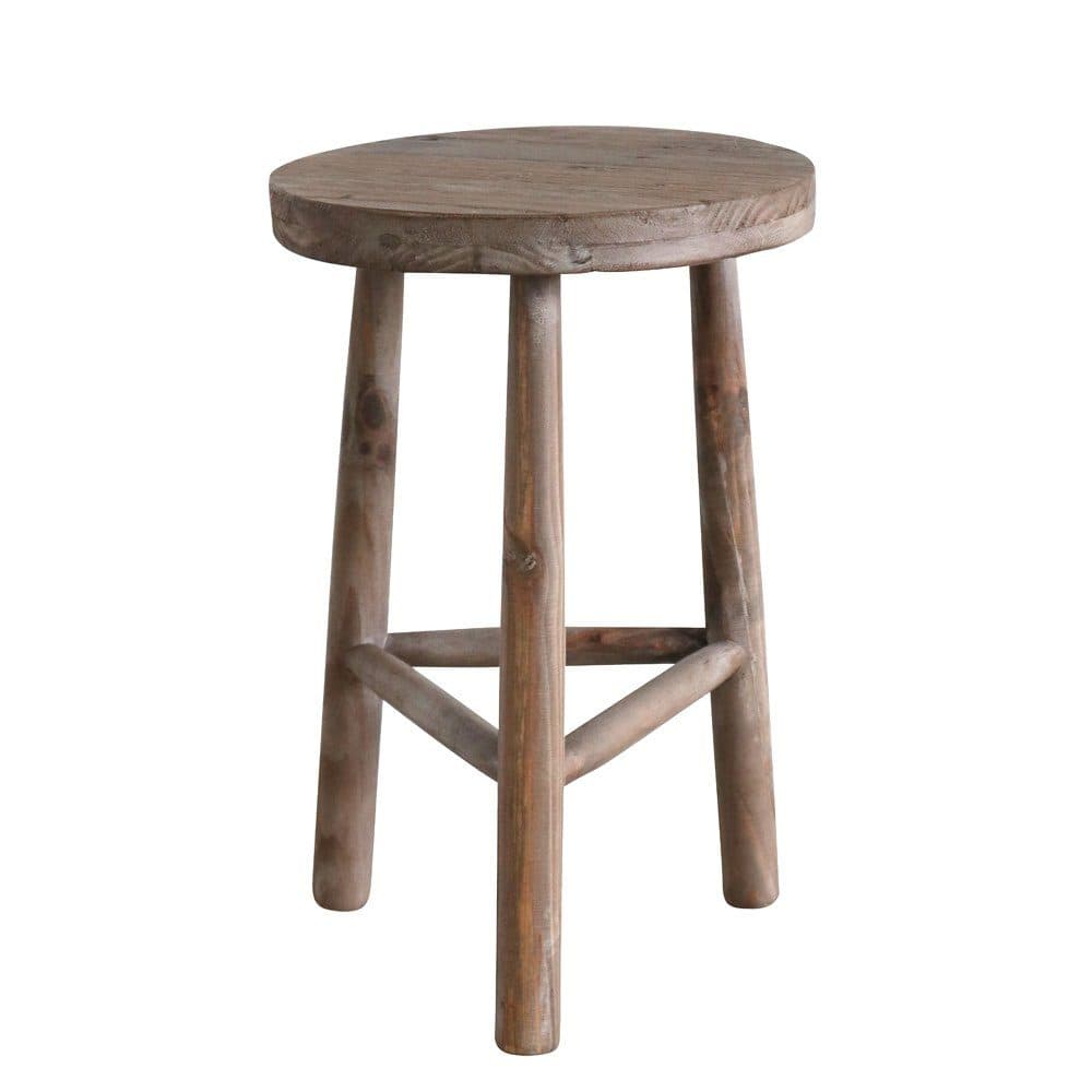 Grafelstein Dekoobjekt Holzhocker Rustik Braun Dreibein