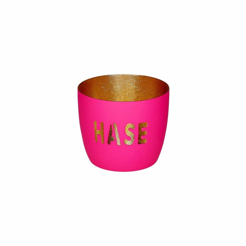 Giftcompany Windlicht Madras Hase Hot Pink/Gold 8,5cm