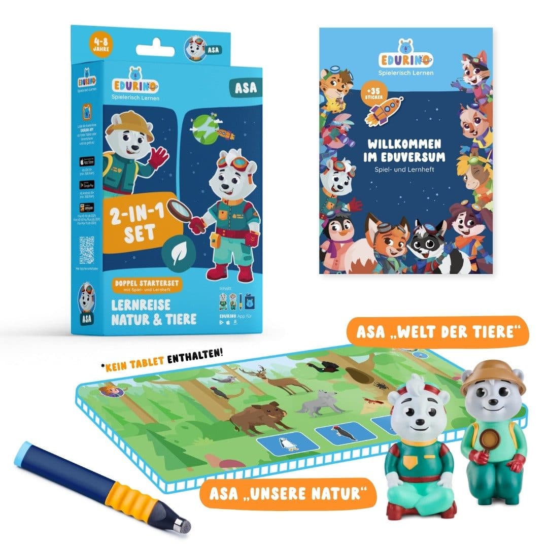 Edurino Lernspielzeug Bundle - Starterset Asa 1 & 2 Unsere Natur Welt der Tiere