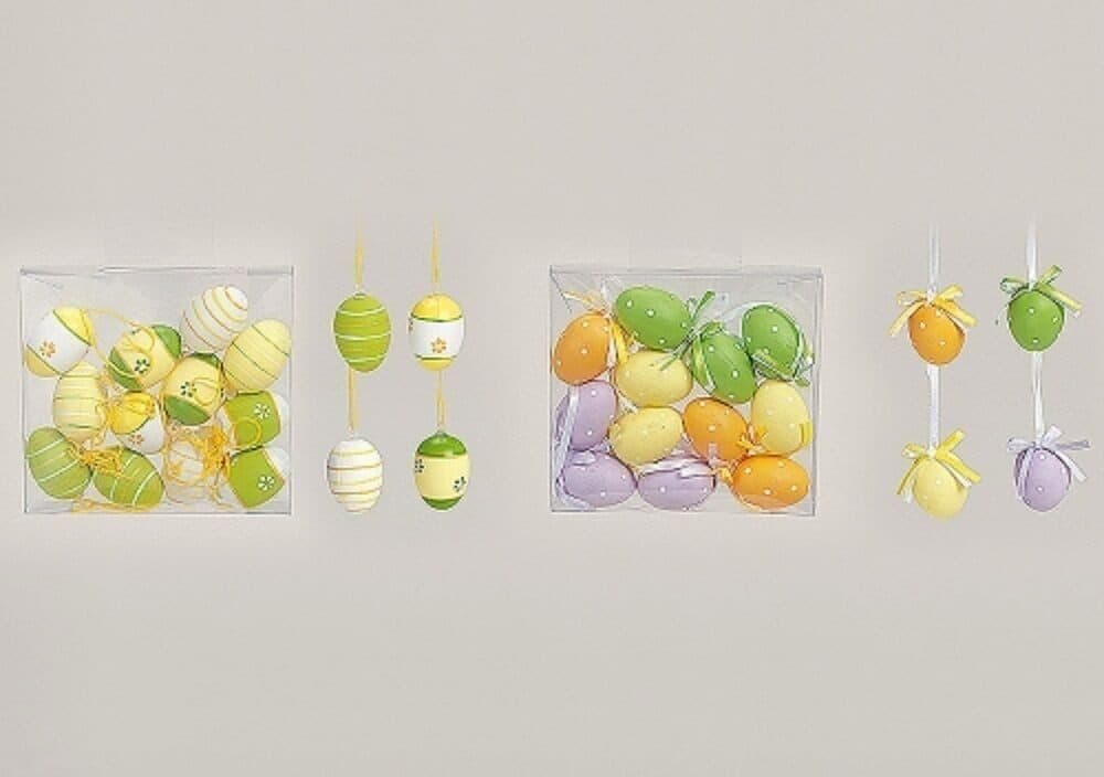 Wurm Osterei 12 teilig Kunststoff bunt