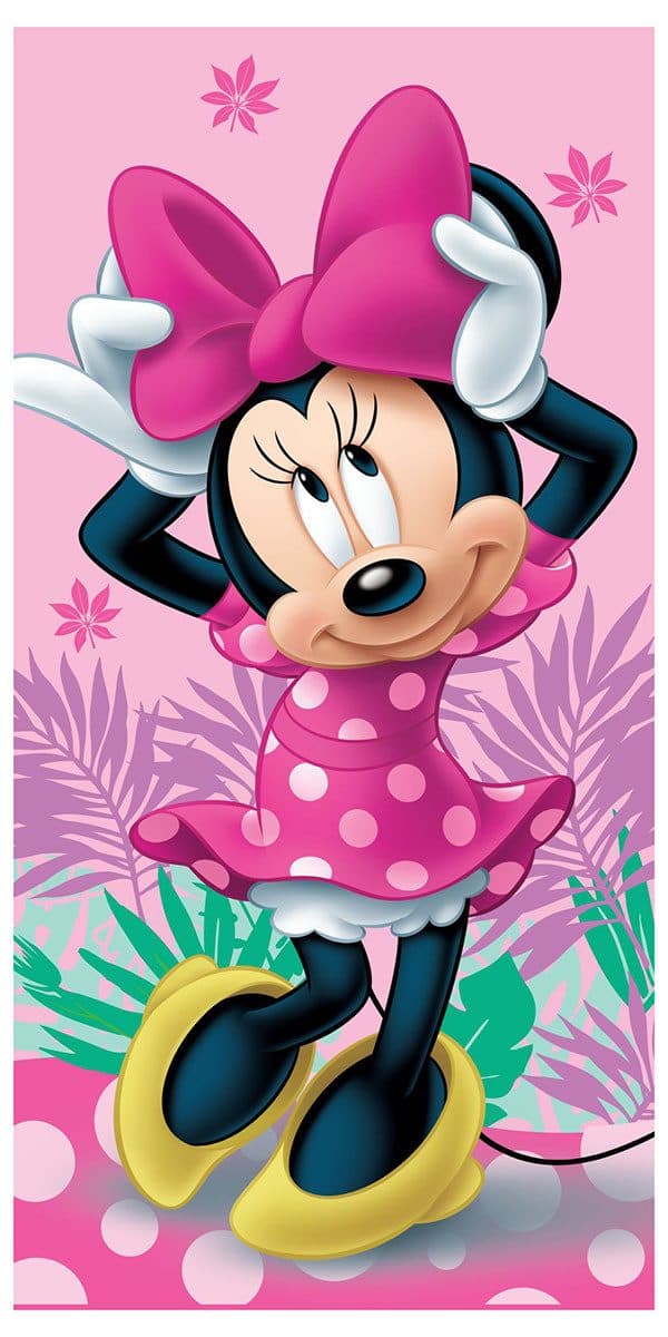 Disney Strandtuch Minnie Maus mit Herzmotiv 100 % Baumwolle