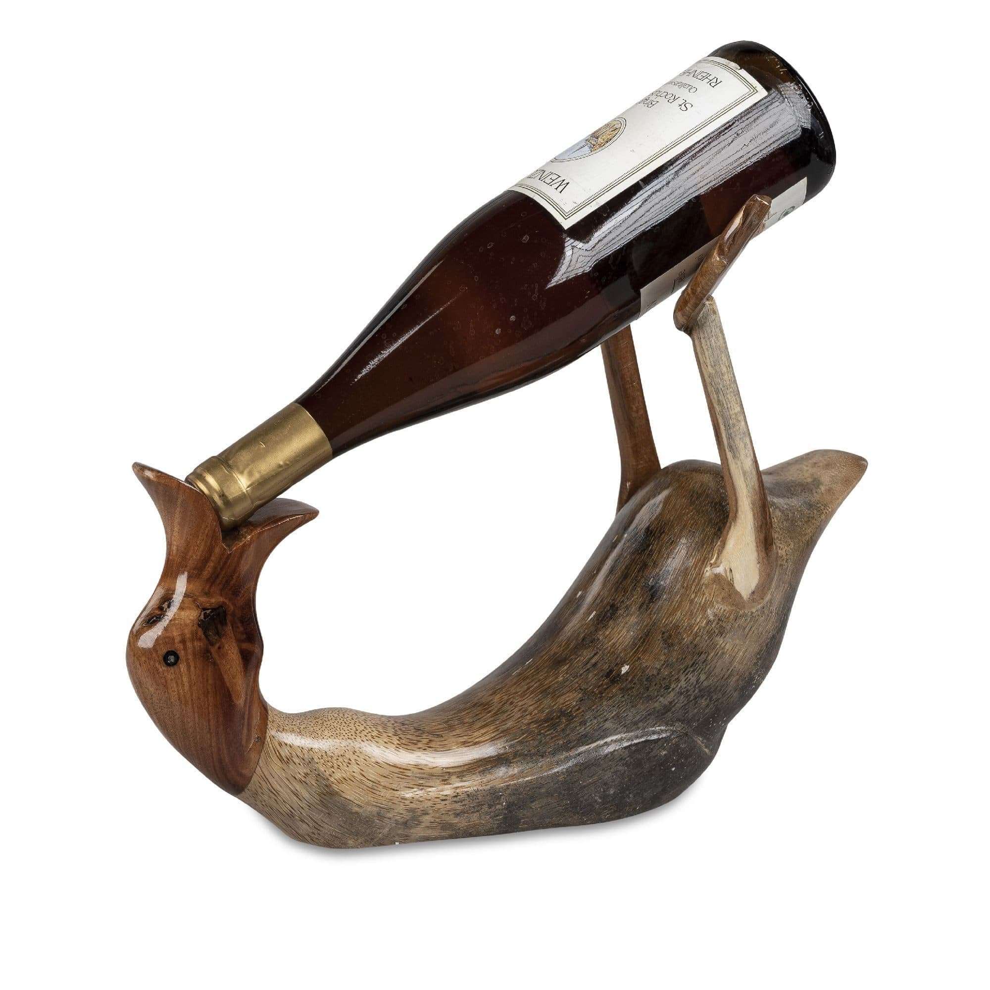 formano Flaschenhalter Ente Trinkend 34cm Holz