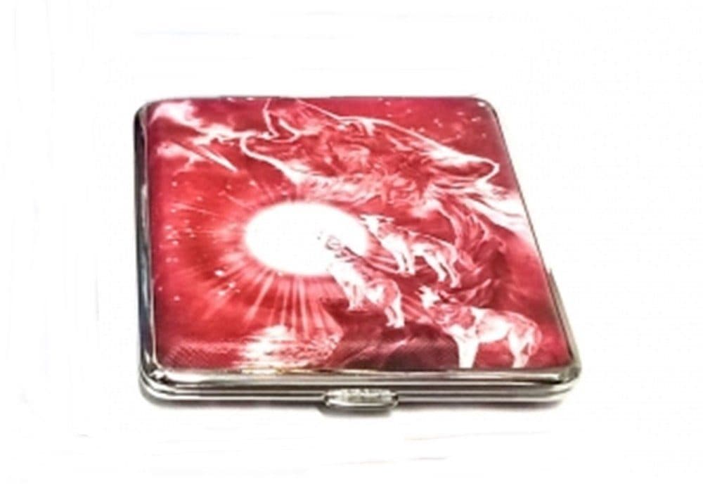 Westernlifestyle Zigarettenetui Wolf Adler Silber Aufbewahrungsbox