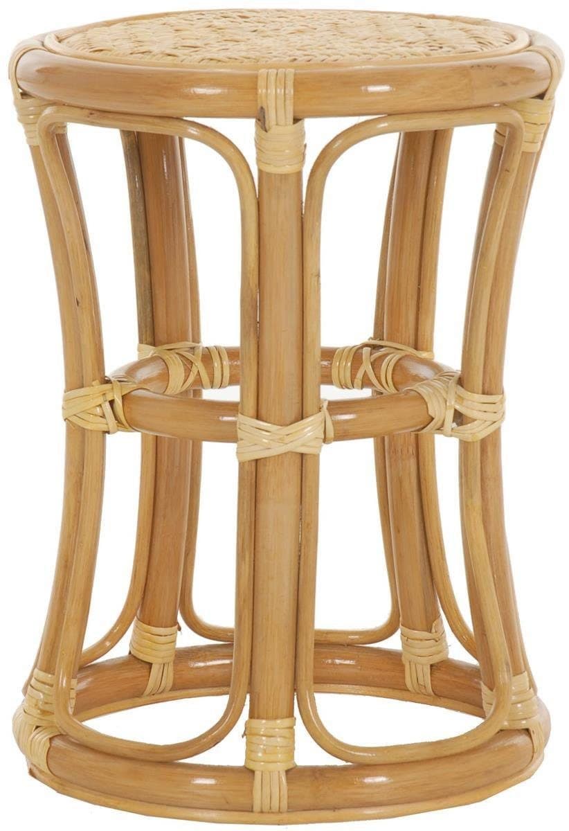 Krines Home Rattan Hocker Rund Honig