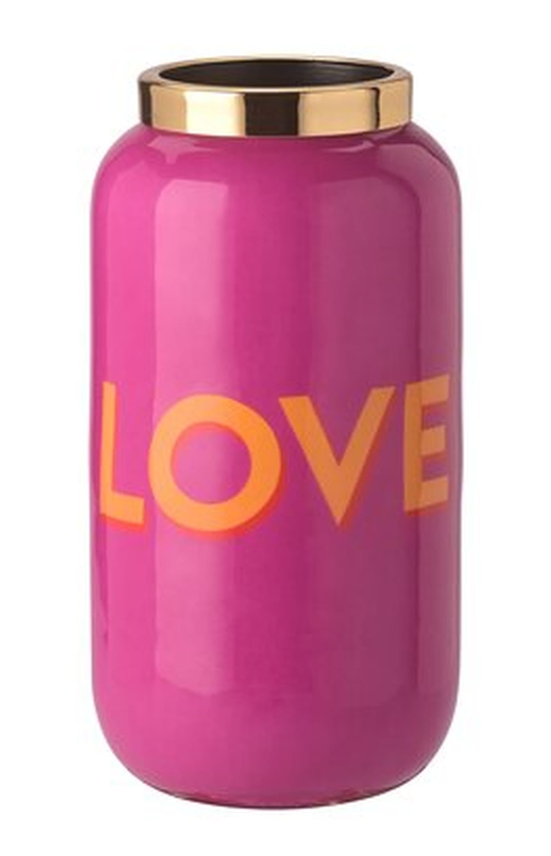 Giftcompany Tischvase "Saigon" Fuchsia Gold Love Motiv