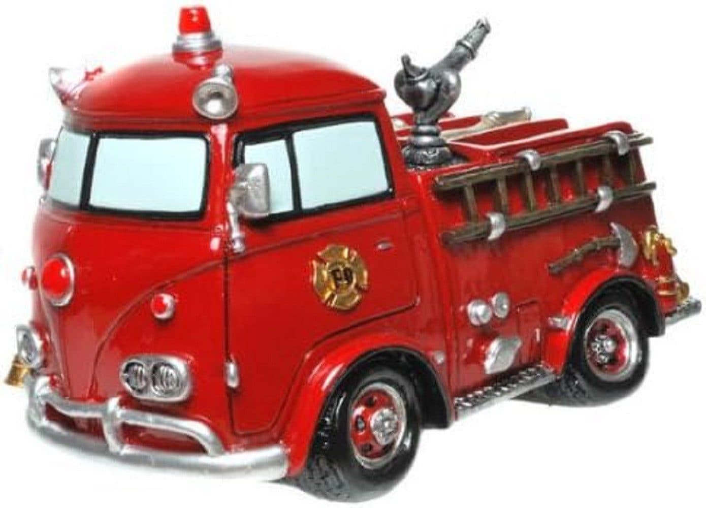 Wurm Spardose Feuerwehrwagen Rot Poly