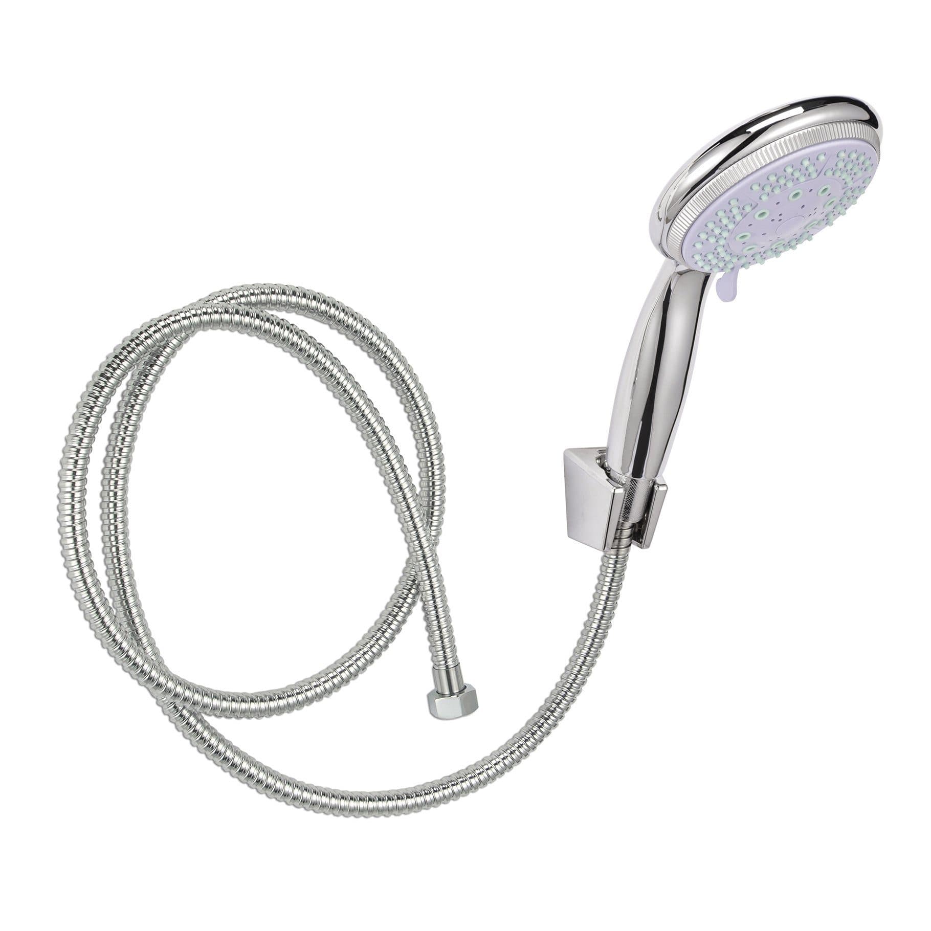 Haushalt International Duschbrause mit 5 Funktionen Ø 11,5 cm inkl. Duschschlauch Wandhalterung