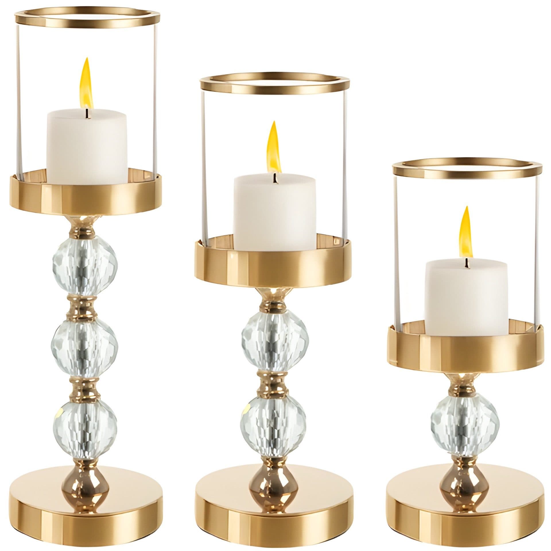 Ruhhy Kerzenständer Glaslaternen-Kerzenhalter Spar-Set 3 St. Spiegel- und Glaseinsätze