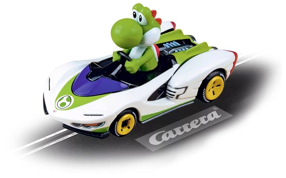 Carrera Rennbahn-Auto Mario Kart P-Wing Yoshi 1:43 Weiß Grün Blau