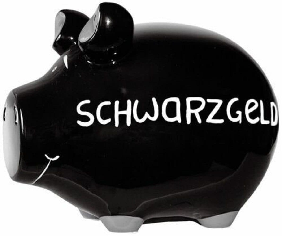 Wurm Sparschwein Keramik Schwarz/Weiß