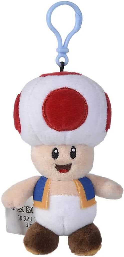 Super Mario Plüsch Schlüsselanhänger Toad 15 cm mit Karabiner