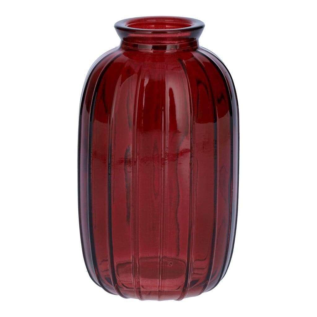 INNA-Glas Dekovase Glasflasche SILVINA Burgunderrot