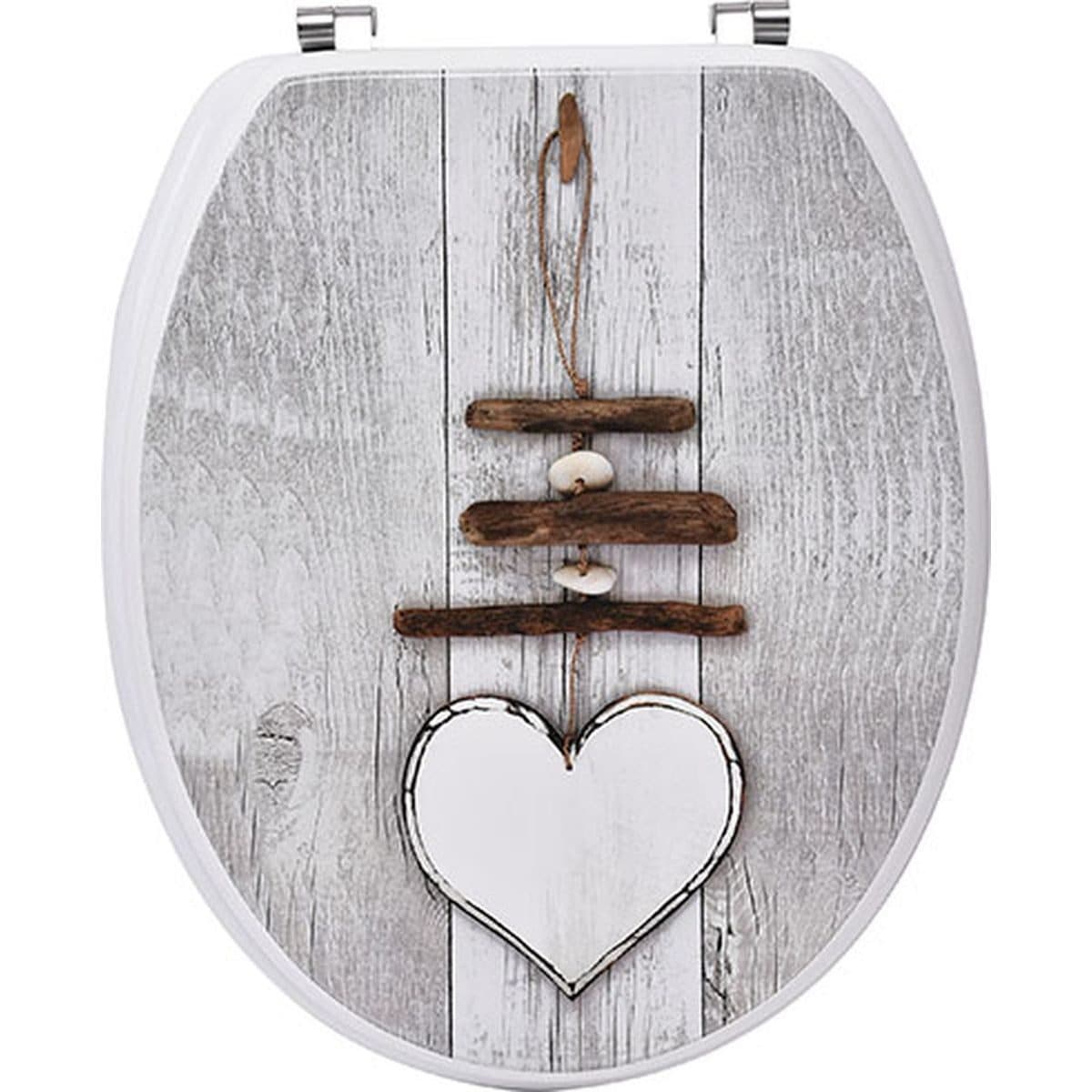 LiKeKa WC-Sitz Holz Modell Herz - Toilettensitz mit Silber-Nanopartikeln