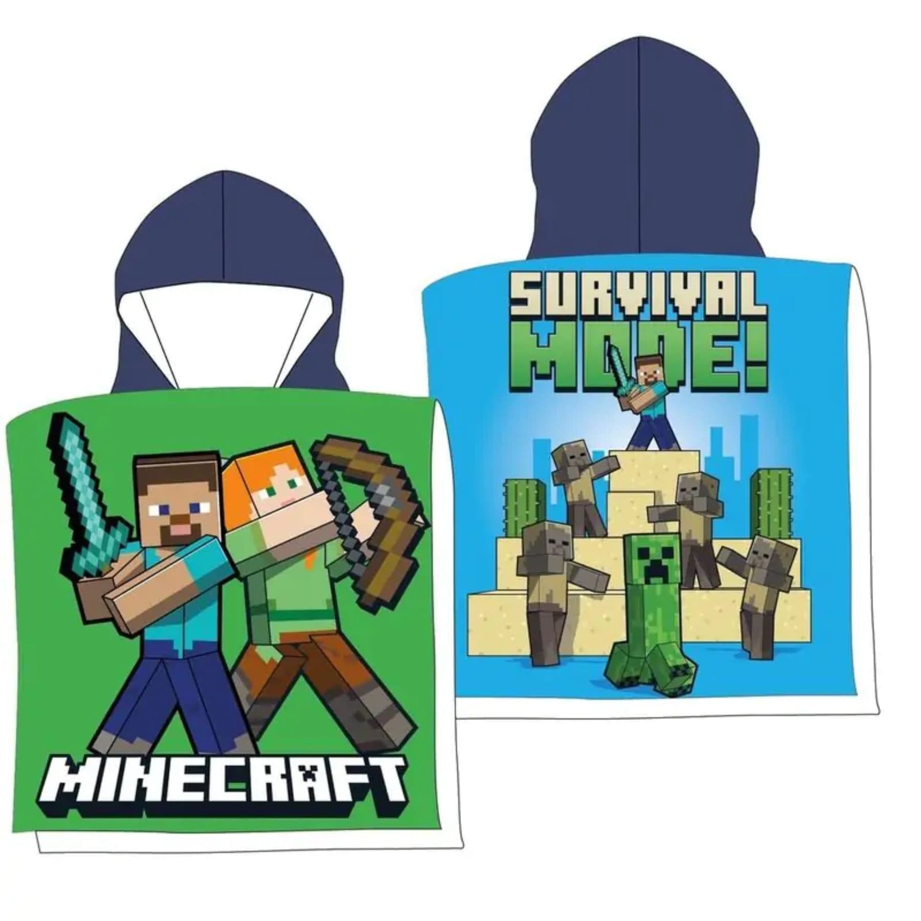 Minecraft Badeponcho Mikrofaser 100x50 cm