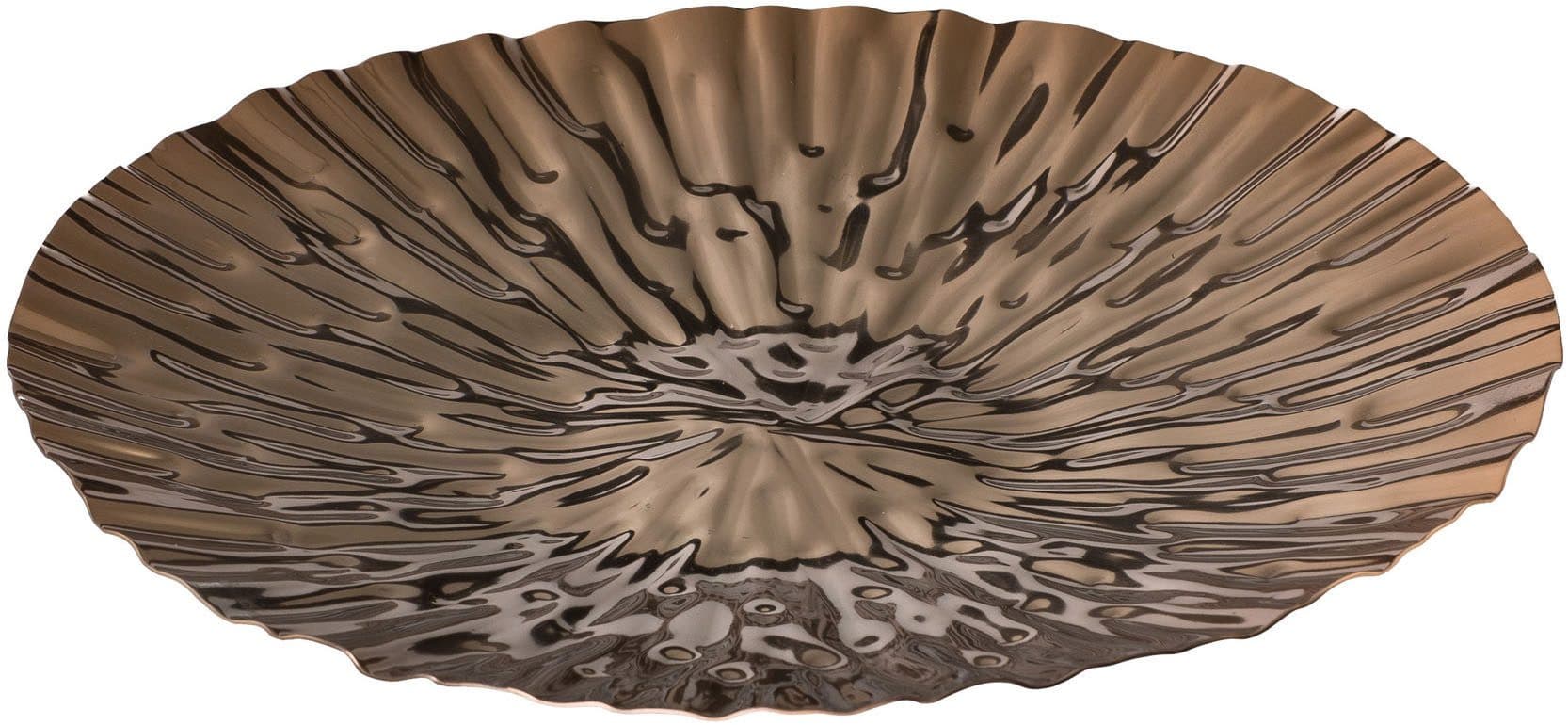 Dekoschale CREATIV HOME Roségold Wellenstruktur