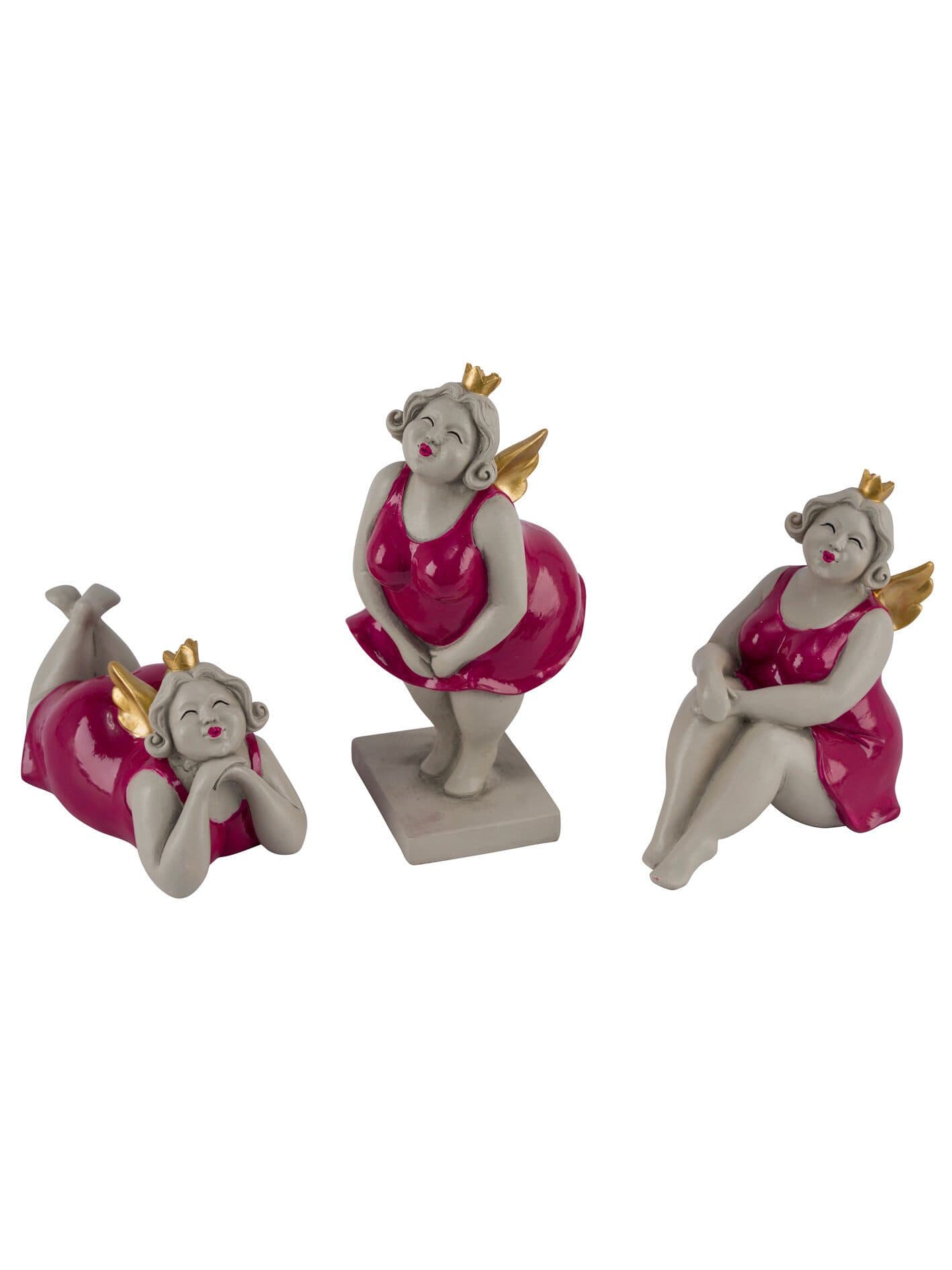 Dekorieren macht glücklich Deko Engel Set 3 St. Pink Gold Polyresin