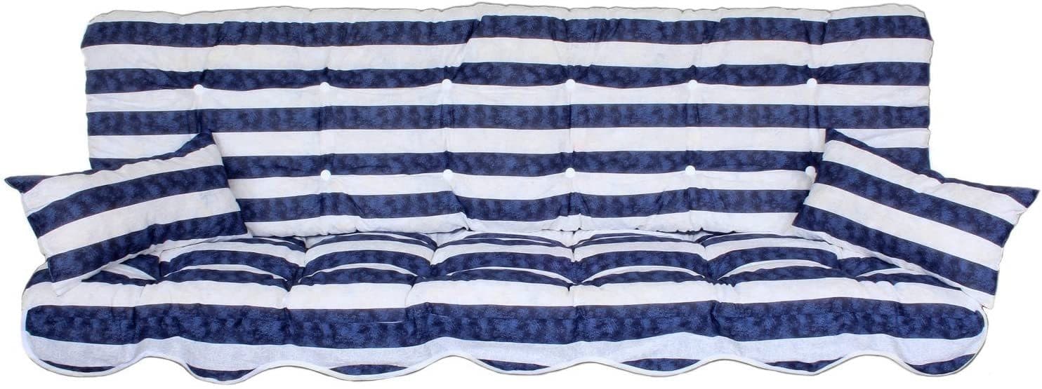 Kühnemuth Auflagekissen Set Hollywoodschaukel 150x50 cm mit Seitenkissen