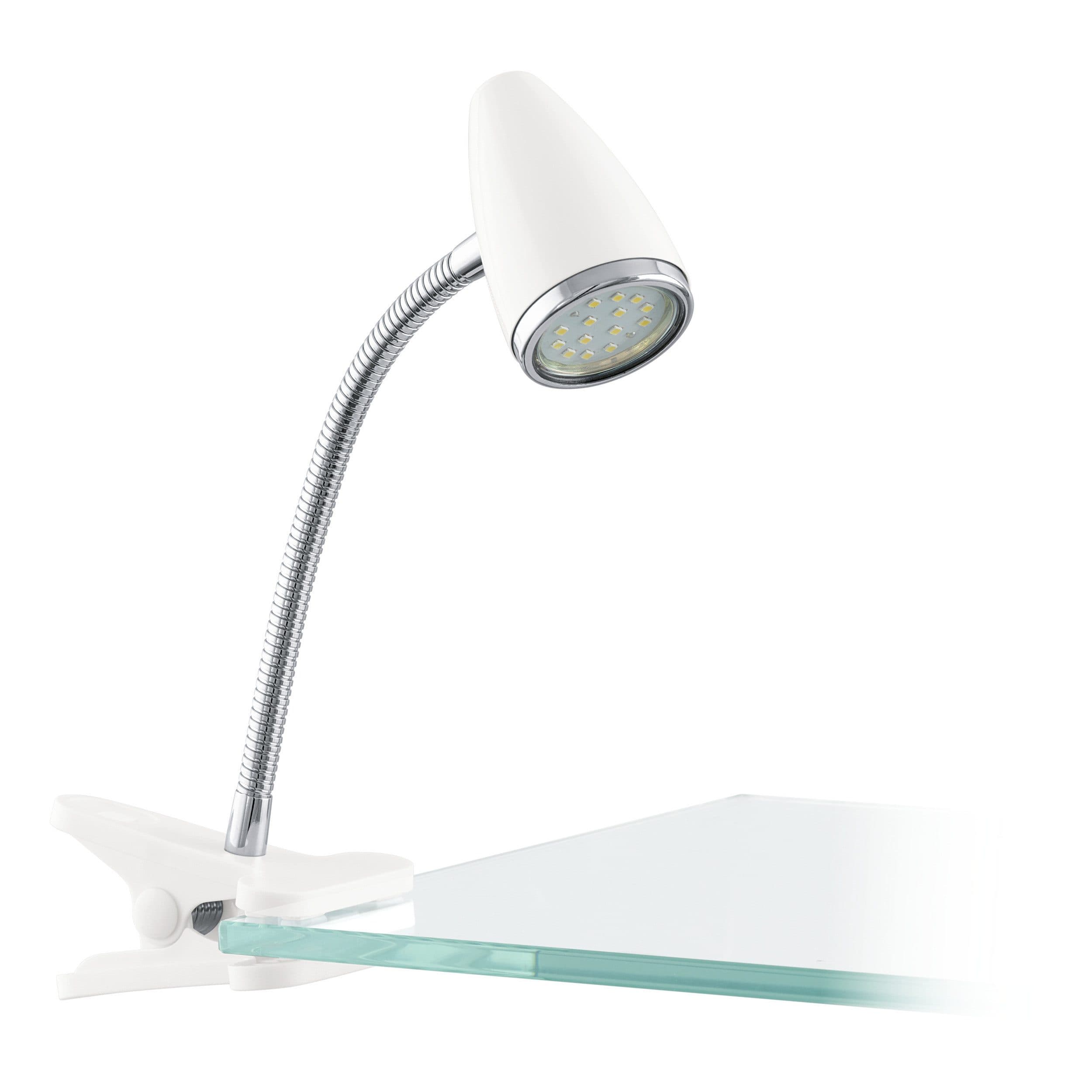 EGLO Klemmleuchte RICCIO 1 Klemmlampe Kunststoff Stahl LED