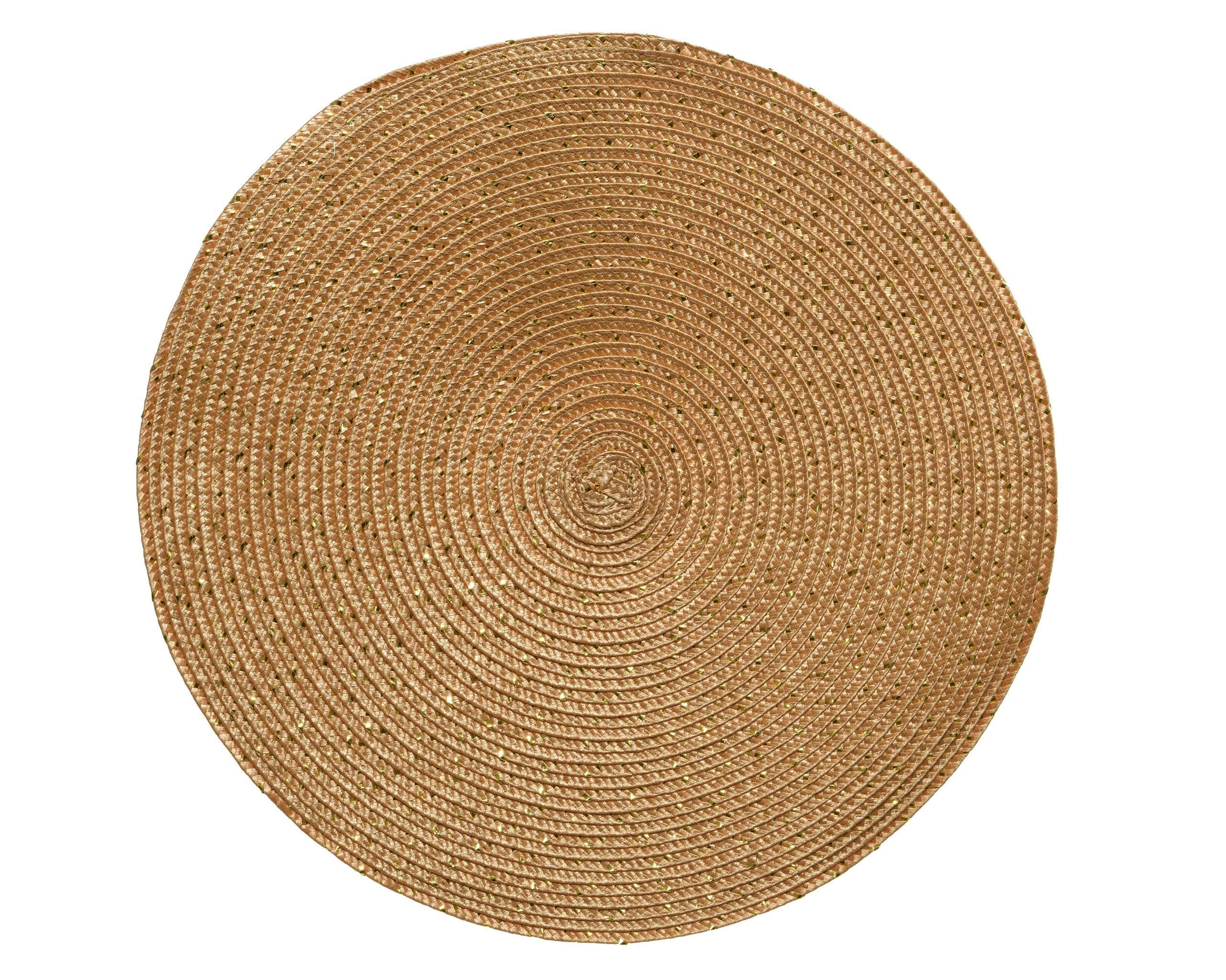 Kaemingk Platzset Tischset rund 38cm Kunststoff Gold