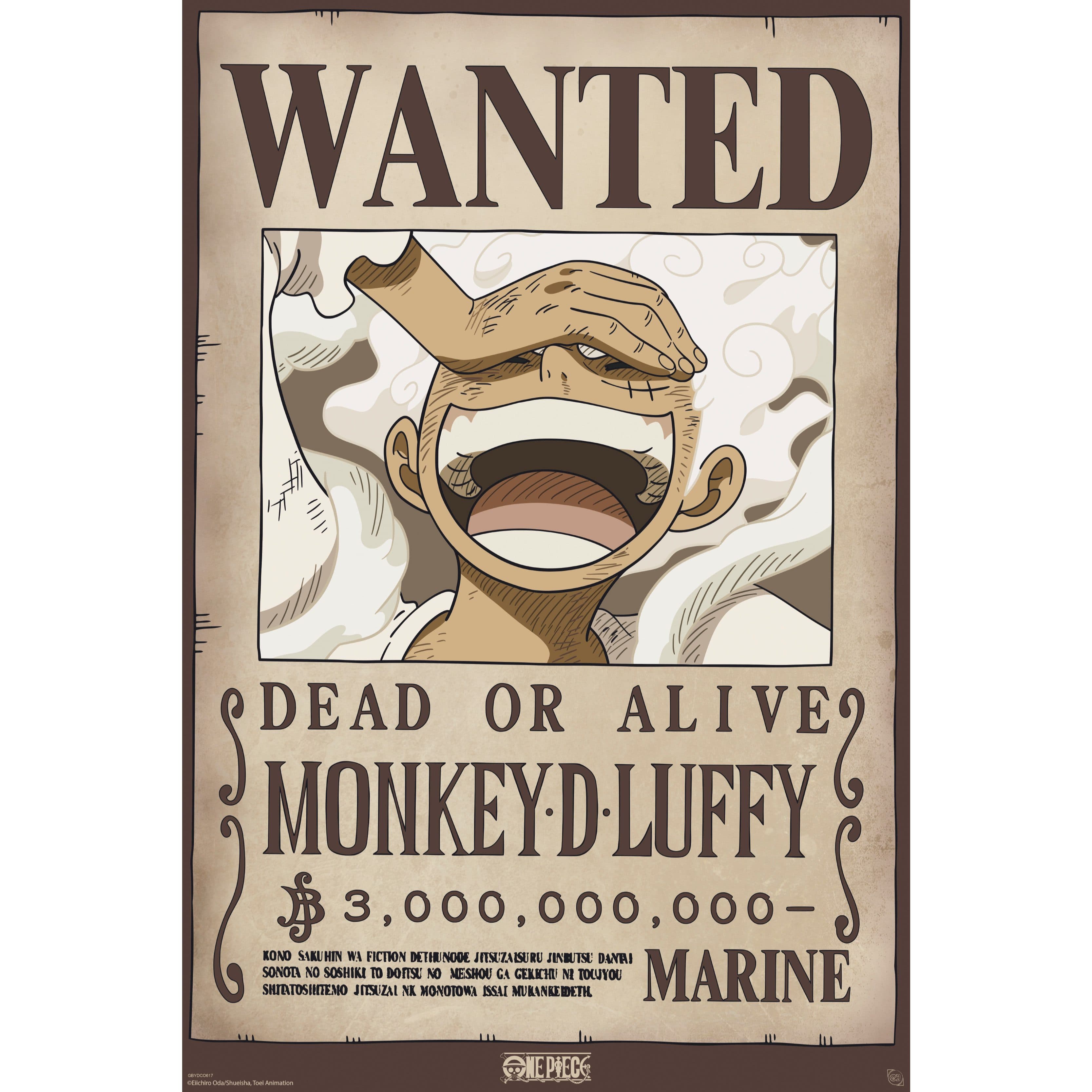 One Piece Anime Poster Monkey D. Luffy Maxi Wanted Poster
