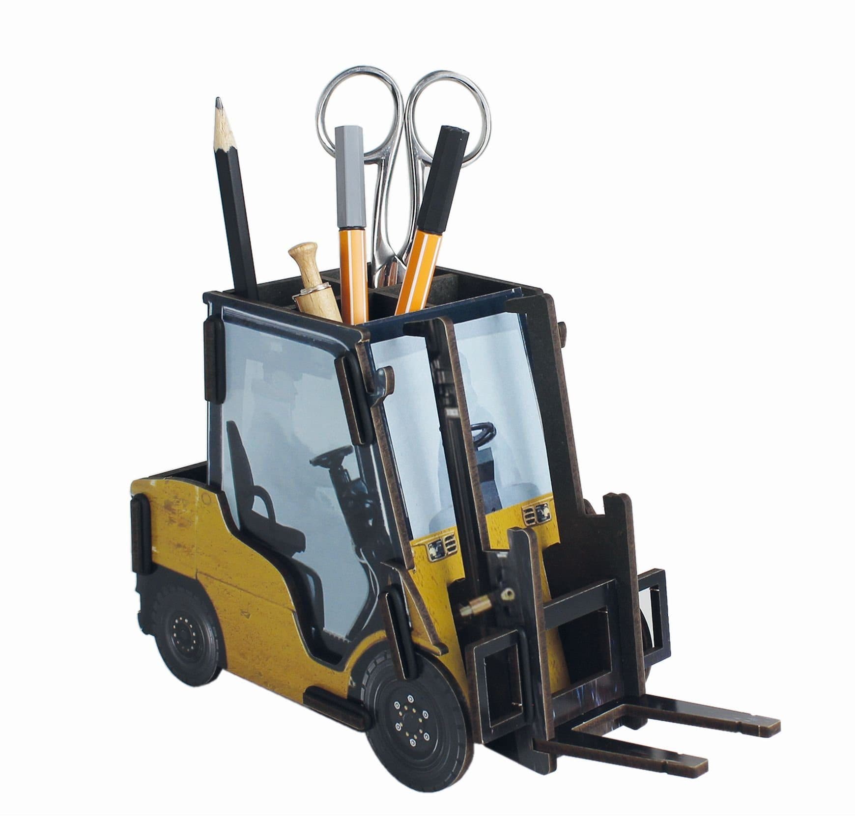 WERKHAUS Aufbewahrungsbox Gabelstapler Schwarz/Gelb Stiftebox