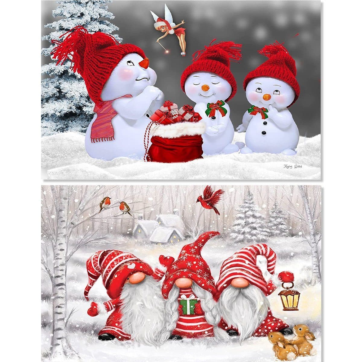 Novzep 5D Diamond Painting Schneemann Zwerge 30x40 cm