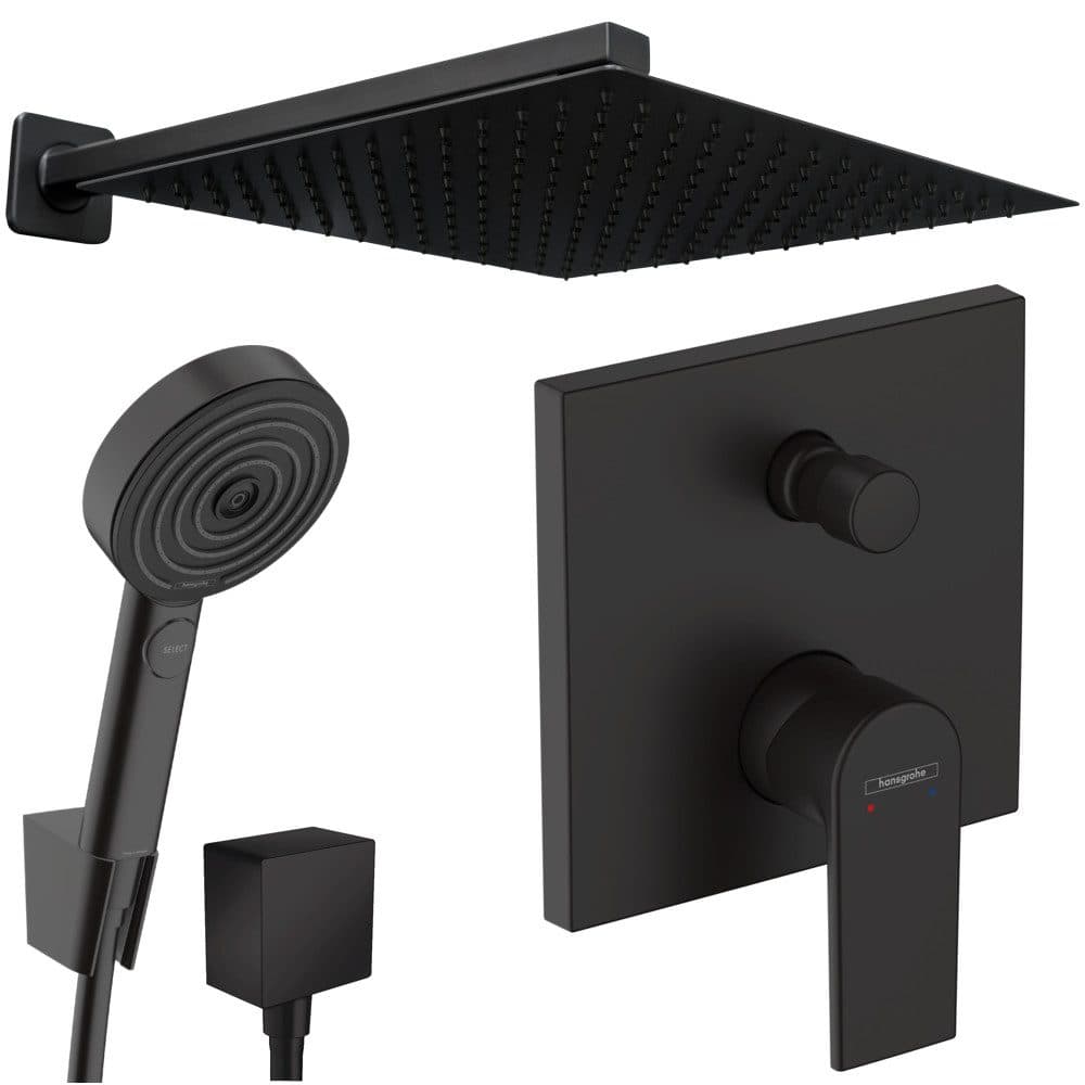 Hansgrohe und Jowi Duscharmatur Vernis Shape Unterputz Duscharmatur Schwarz, Pulsify Select S