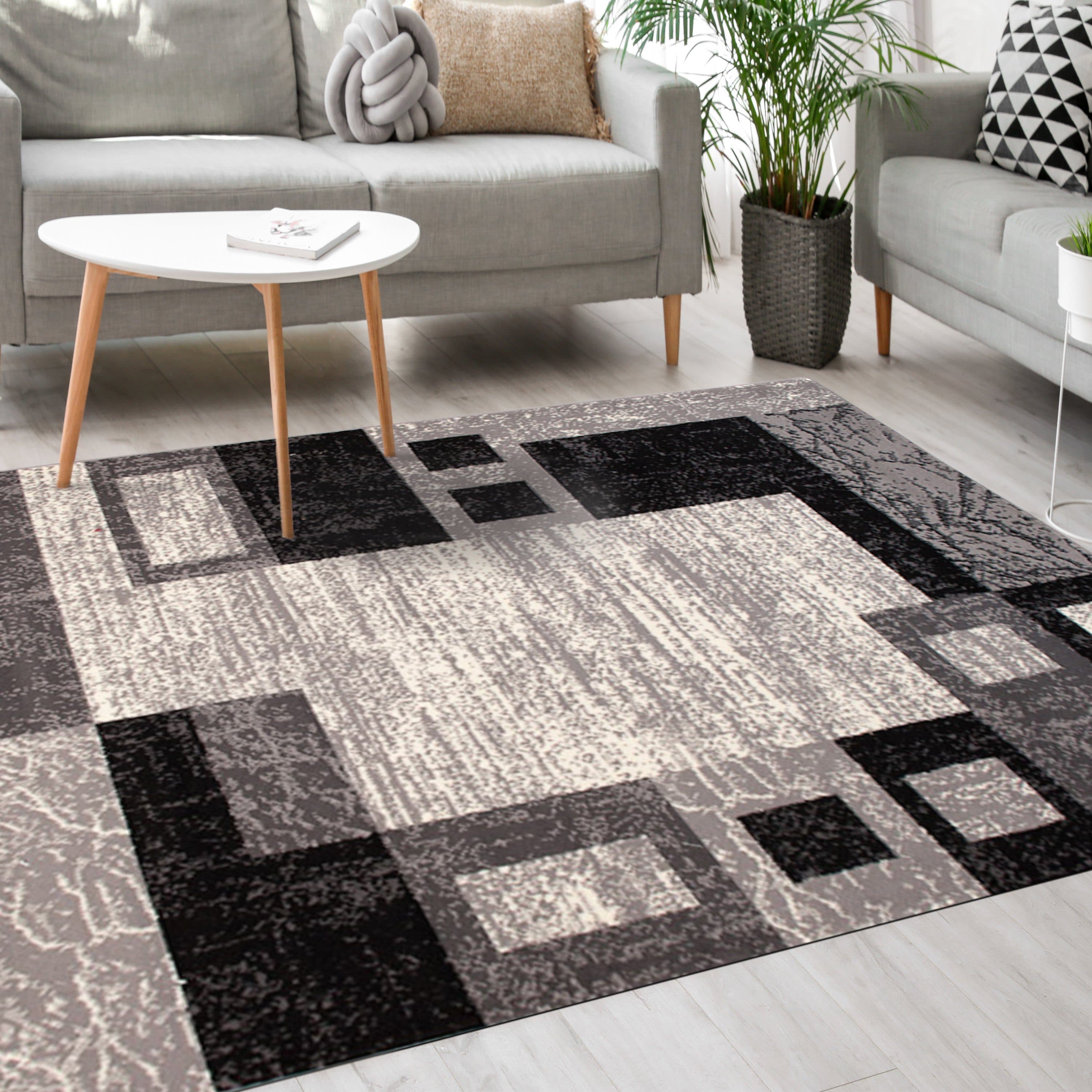 Mazovia Designteppich Modern Grau Kurzflor Robust Pflegeleicht